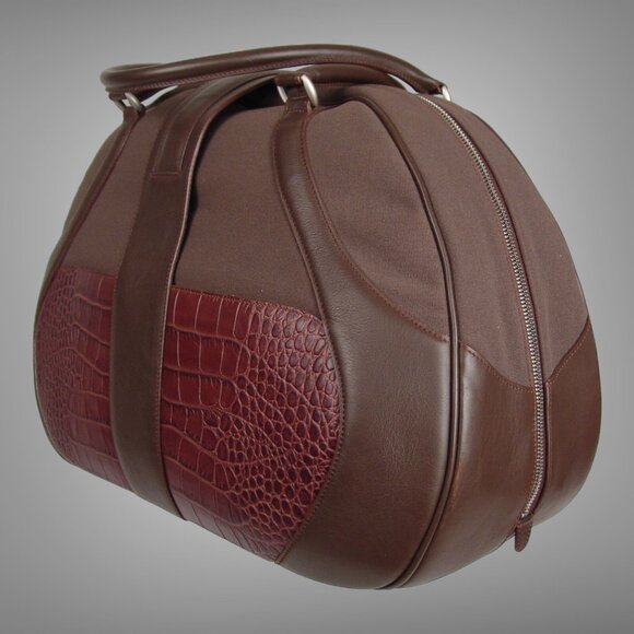 Samsonite Black Label Brown McQueen Women's Boarding Bag Leather Canvas - Picture 3 of 11